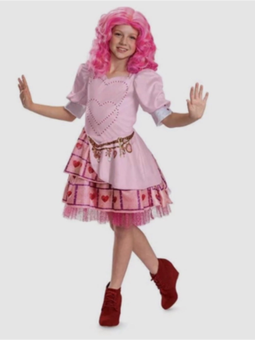 Disney Descendants: The Rise of Red Bridget Pink Heart Girls Costume    SZ 4-6X